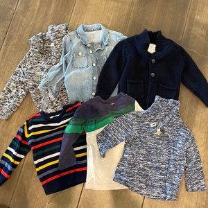 Boys shirt and sweater 12 month - 2T bundle. Zara, Mayoral, Gap, Cat and Jack